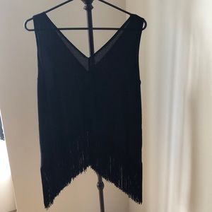 Rachel Roy Black fringe top